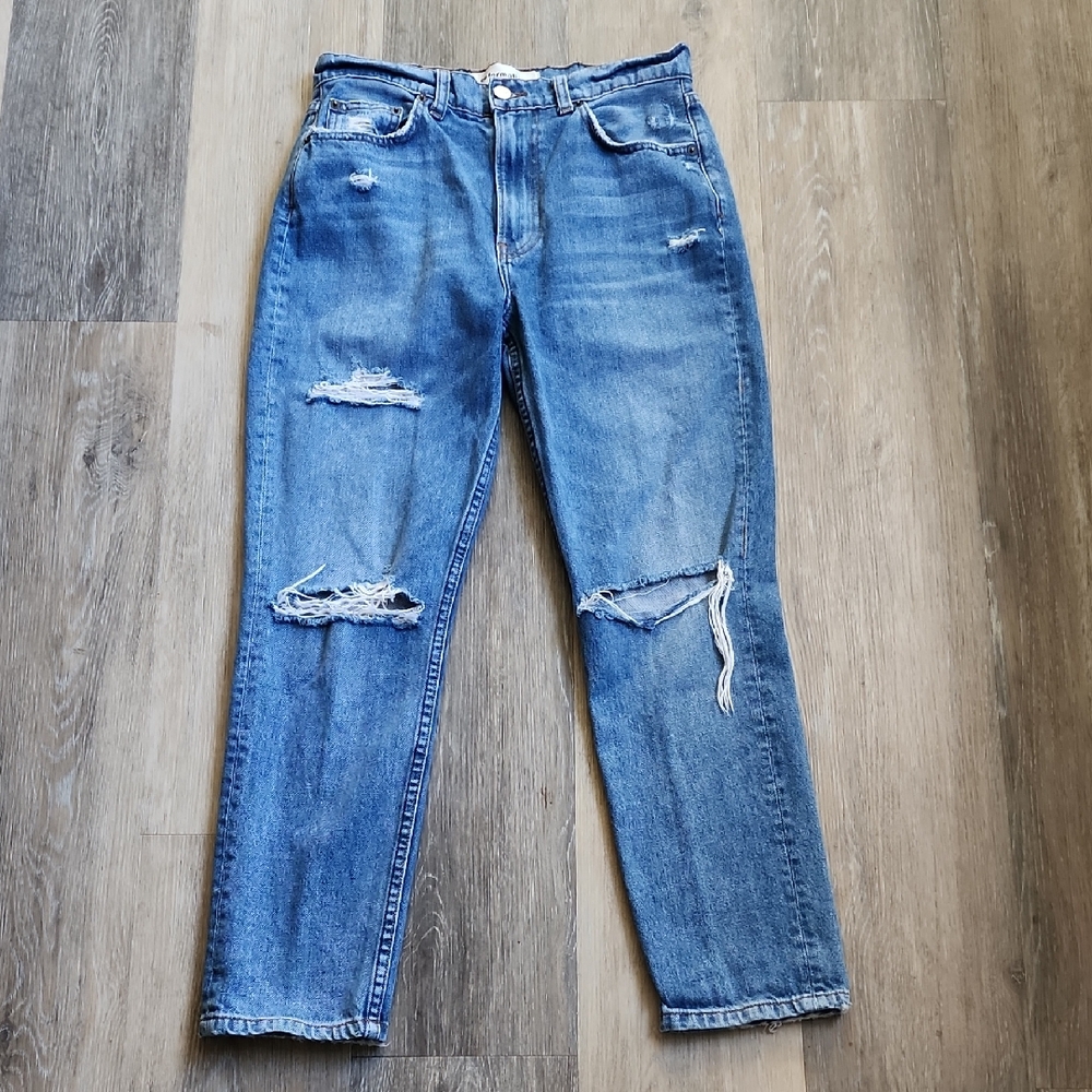 REFORMATION Distressed Blue Denim Jeans
